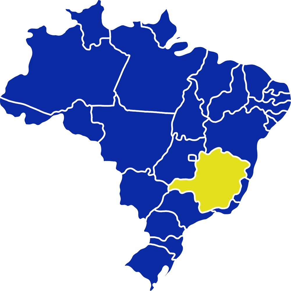 Mapa do Brasil com destaque para Minas Gerais